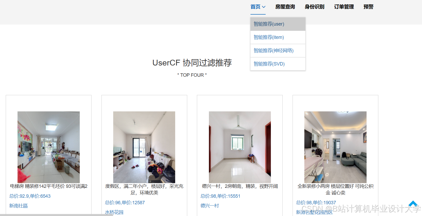 计算机毕业设计hadoop+spark房价预测系统 房源推荐系统 大数据毕业设计(源码+LW文档+PPT+讲解)