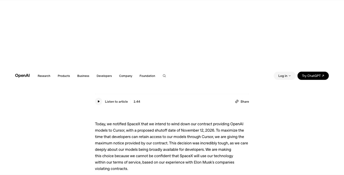 OpenAI 官方声明