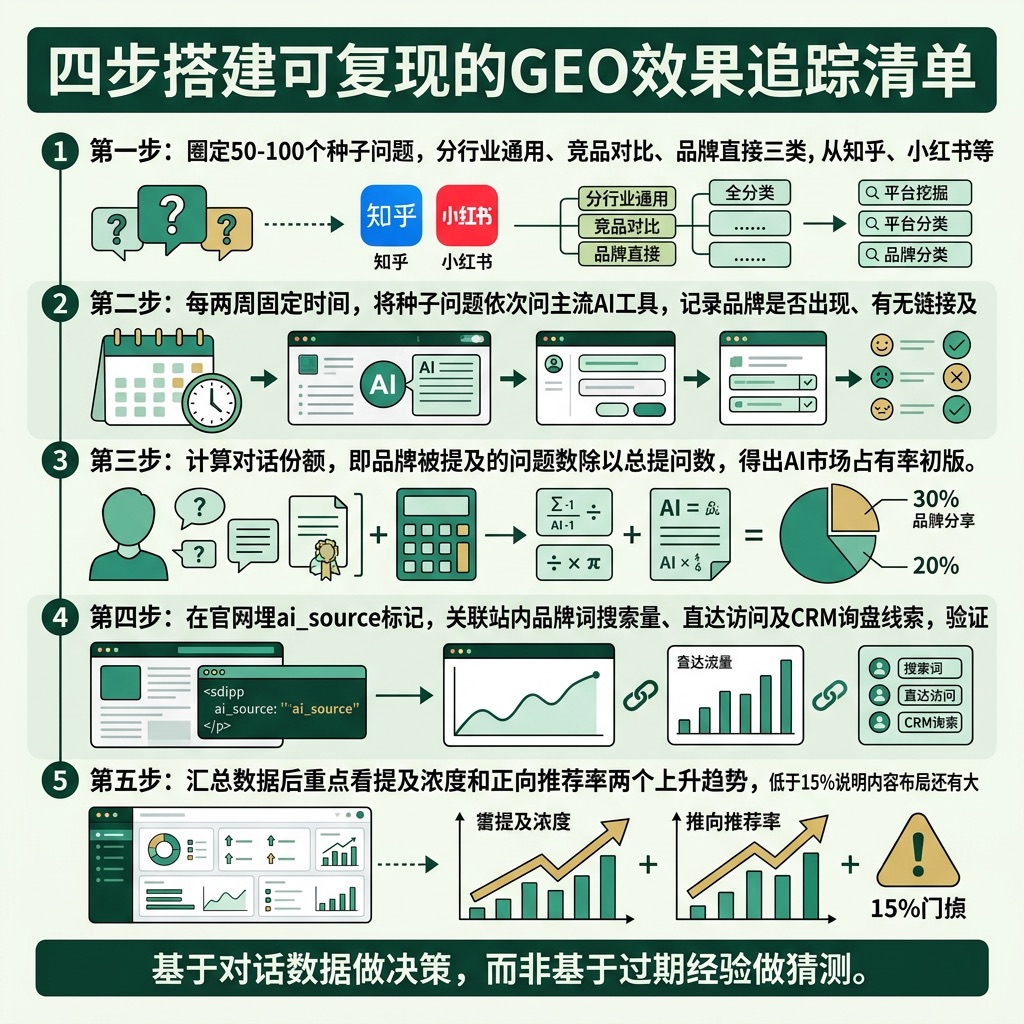 四步搭建可复现的GEO效果追踪清单