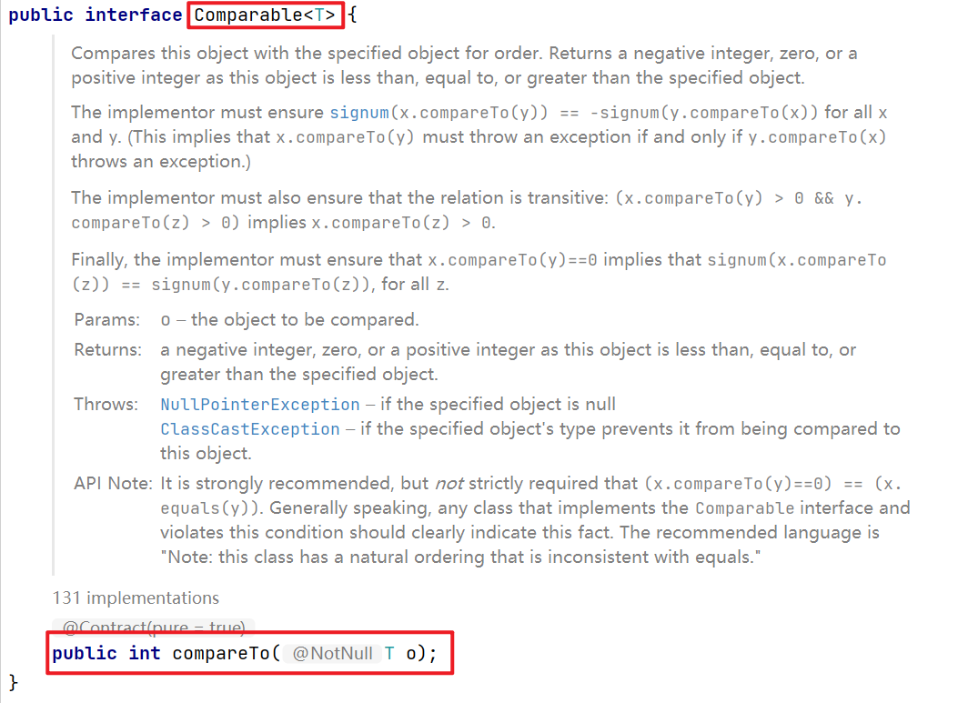 Java中Comparable,Comparator,Clonaeble接口