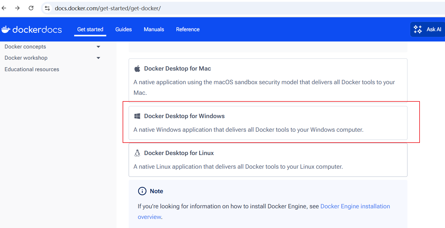 Windows环境安装Docker Desktop