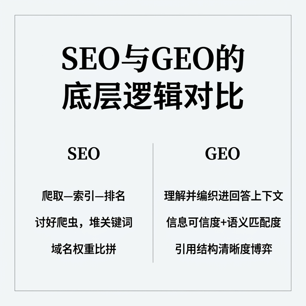 SEO与GEO的底层逻辑对比