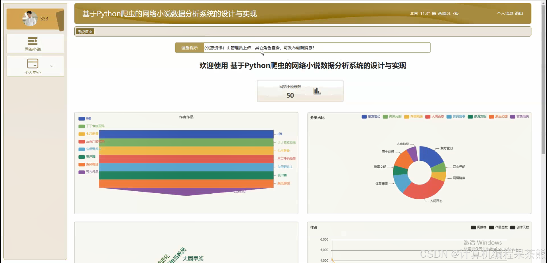 前台数据分析模块
