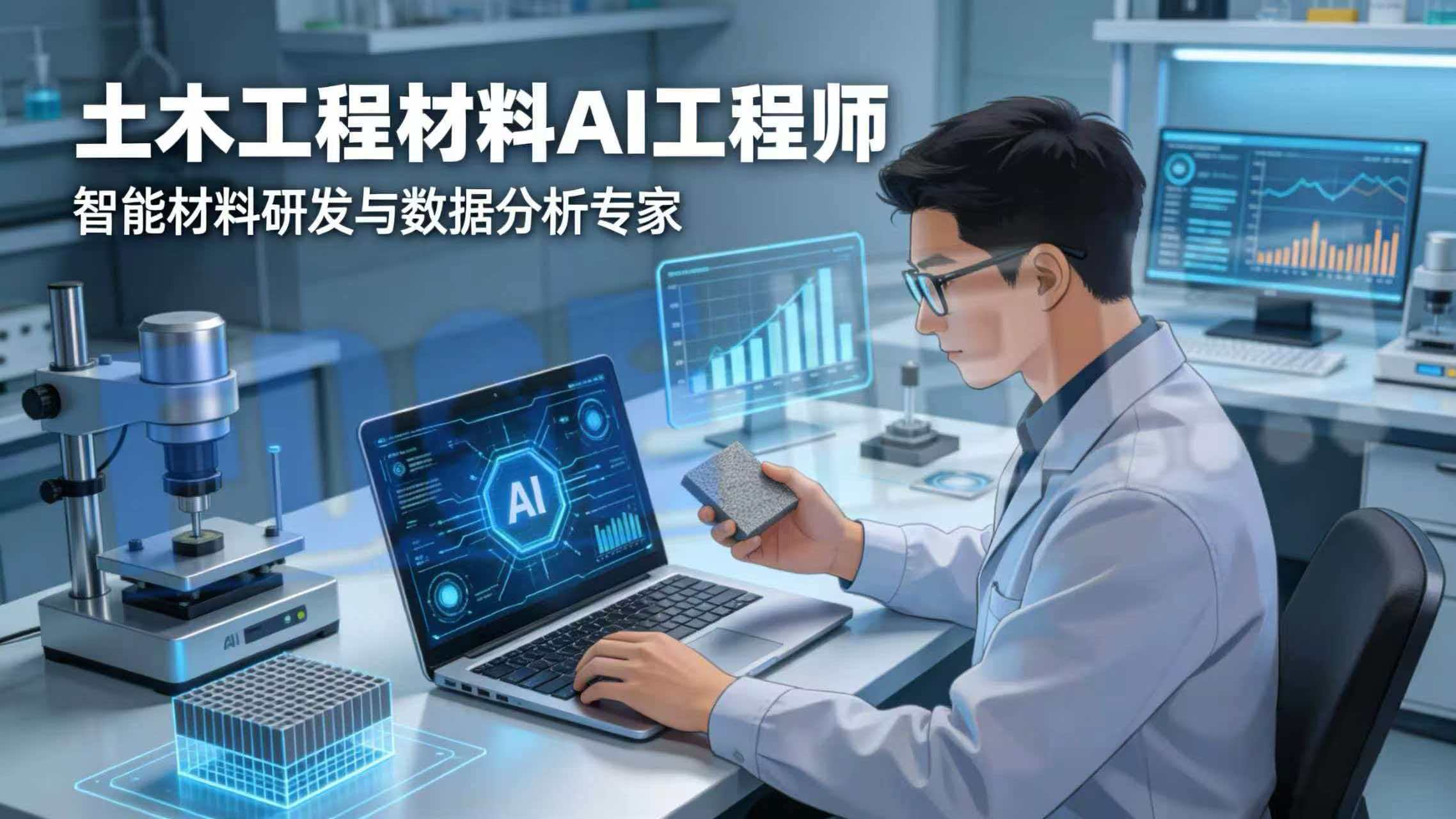 土木工程材料AI工程师，智能材料研发与数据分析专家