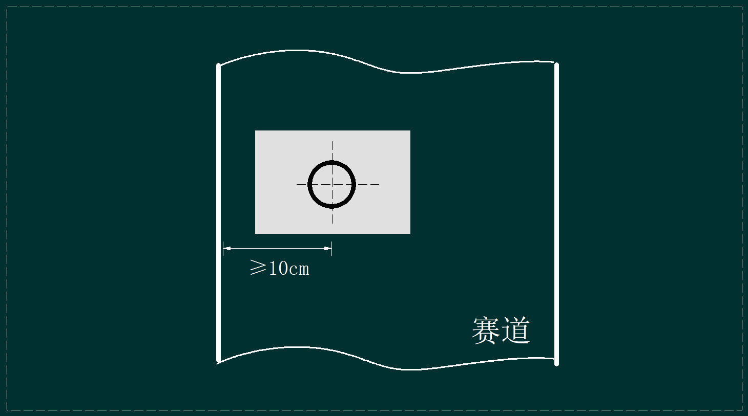 ▲ 图2.2.1 感光纸在赛道上的位置
