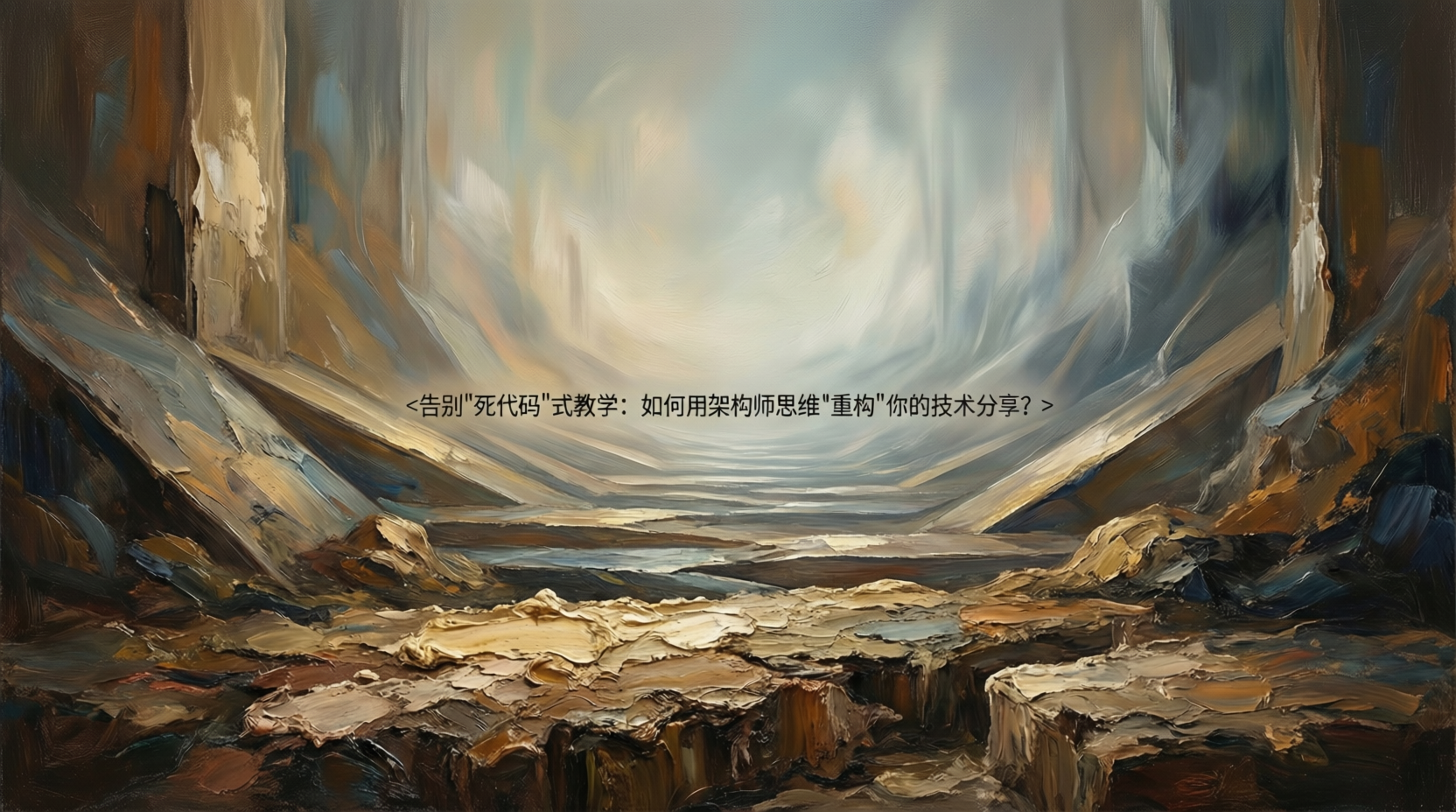 告别"死代码"式教学：如何用架构师思维"重构"你的技术分享？