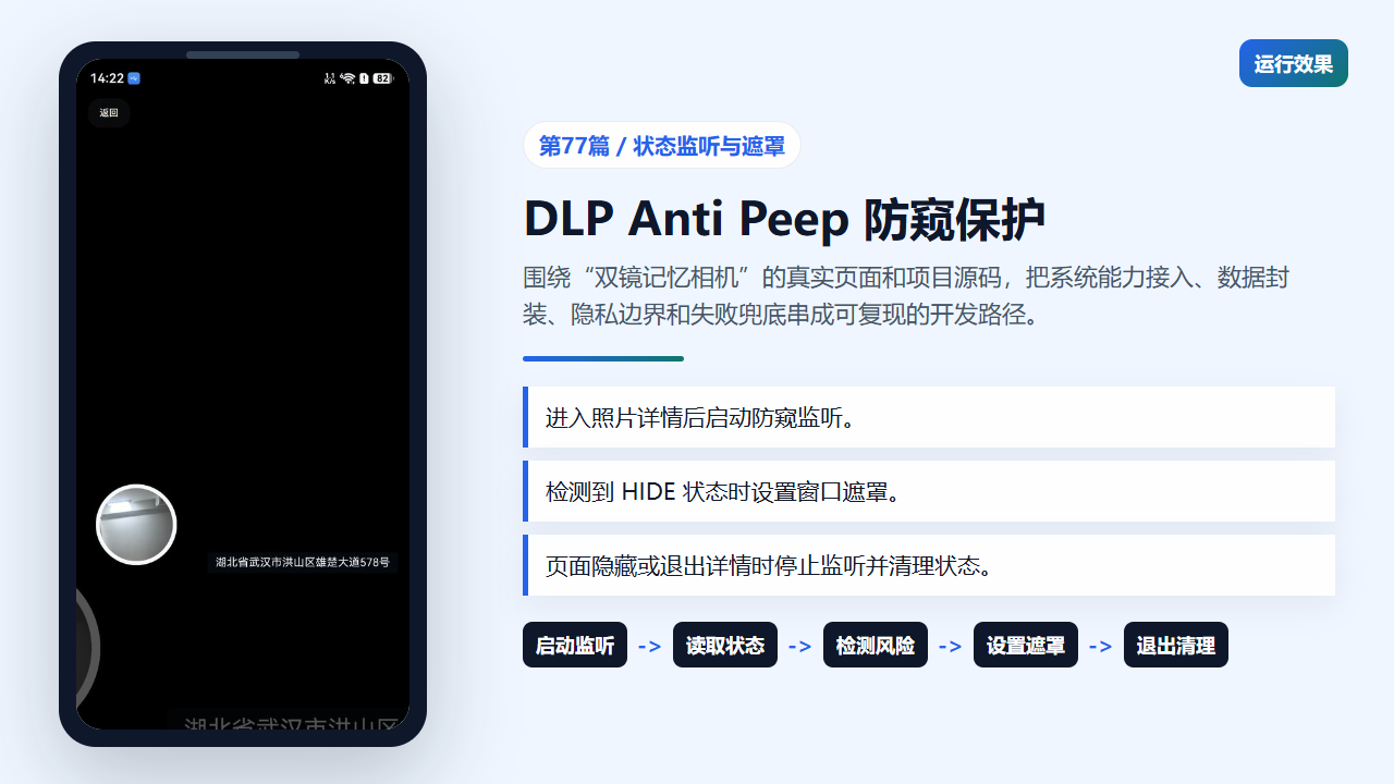 相册详情页承载 DLP Anti Peep 防窥状态提示