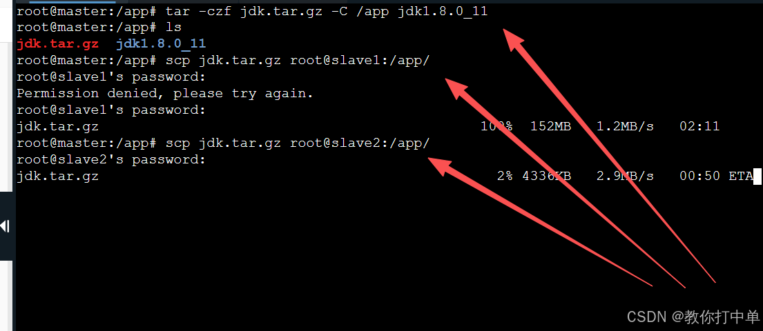 分发 JDK 到从节点