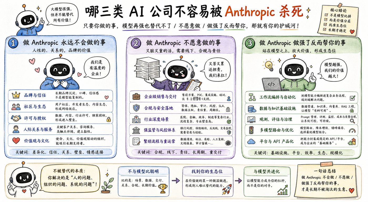 三类不容易被 Anthropic 杀死的 AI 公司