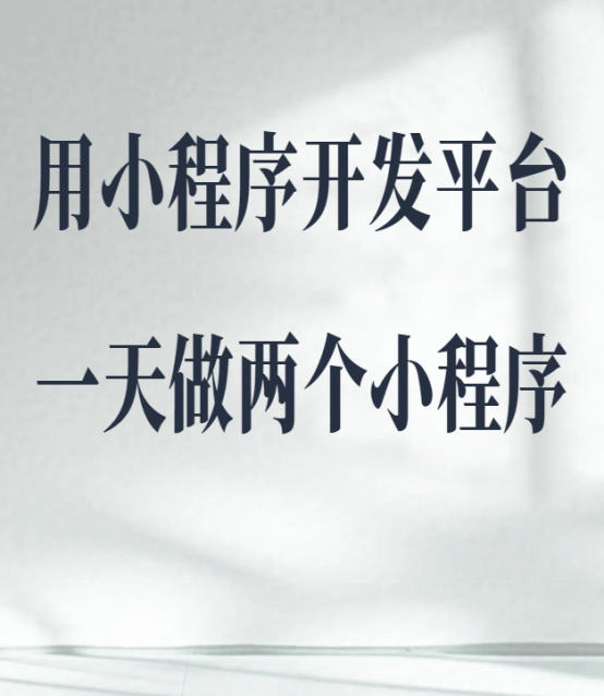 用小程序开发平台一天做俩小程序？这赚钱效率我服了