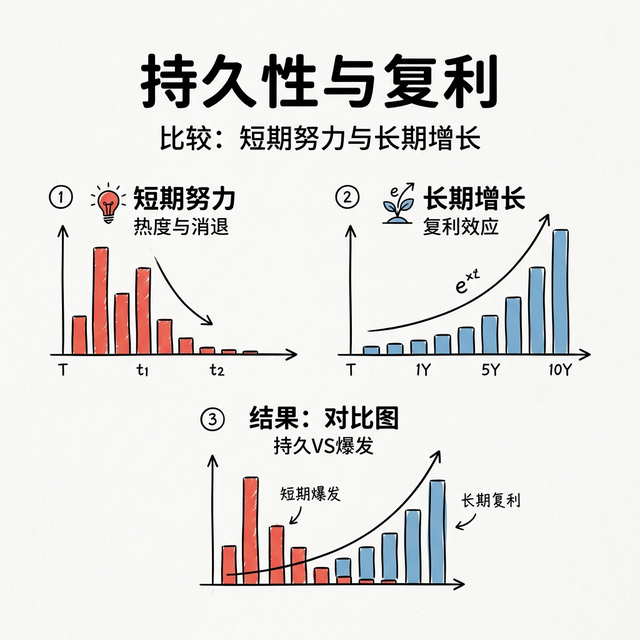 系统性能对比仪表盘展示Skill在持久性、复杂度和可迭代性上远超提示词