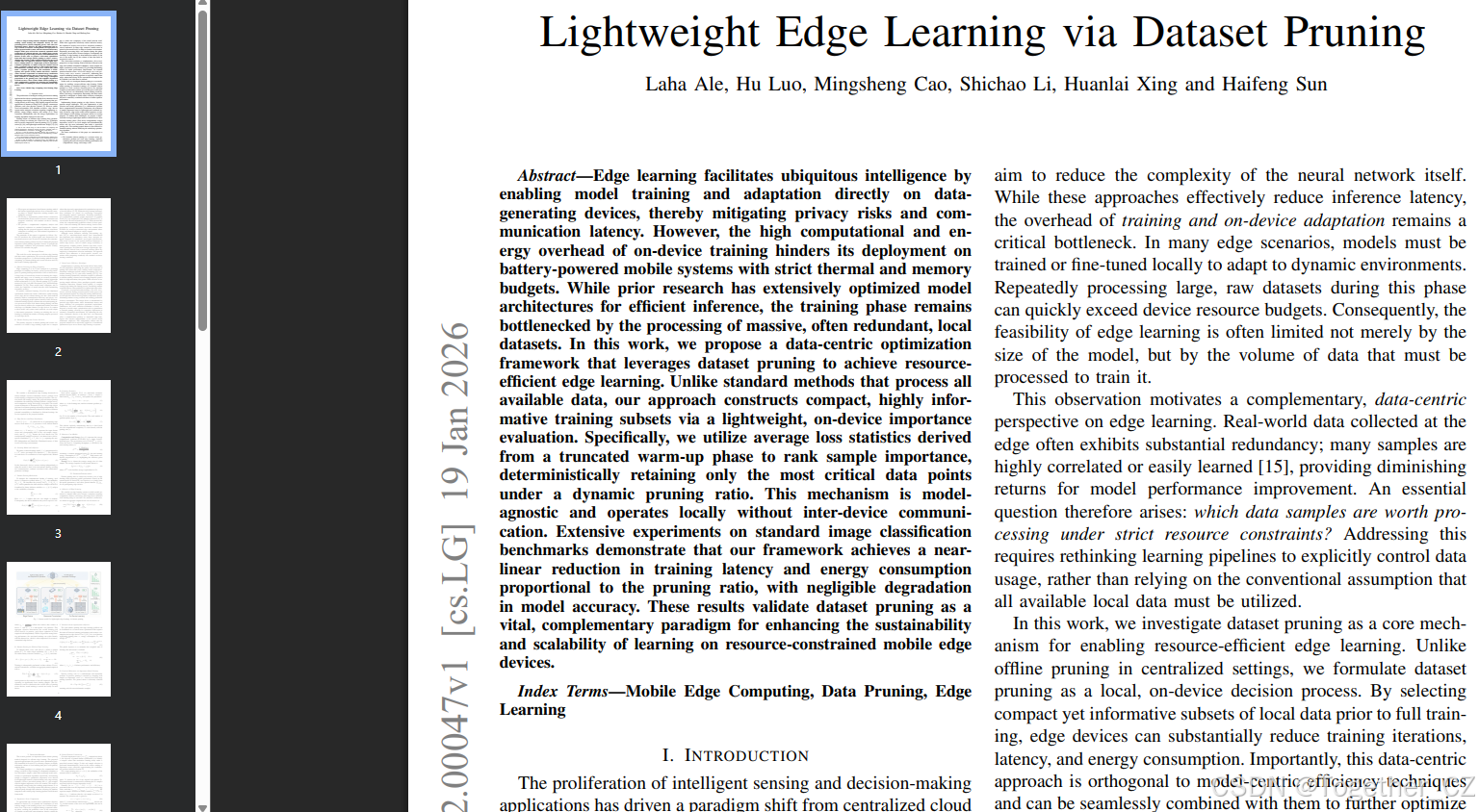 Lightweight Edge Learning via Dataset Pruning——通过数据集剪枝实现轻量级边缘学习 ...