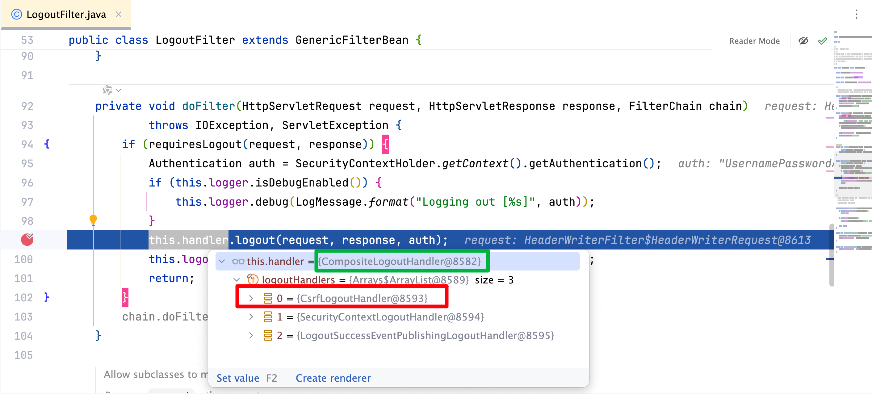LogoutFilter.doFilter()处理