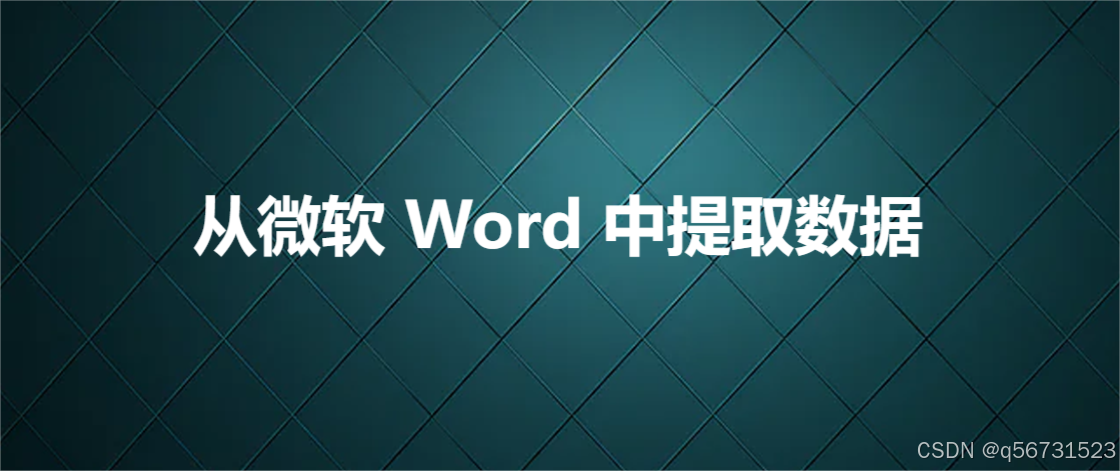 从微软 Word 中提取数据