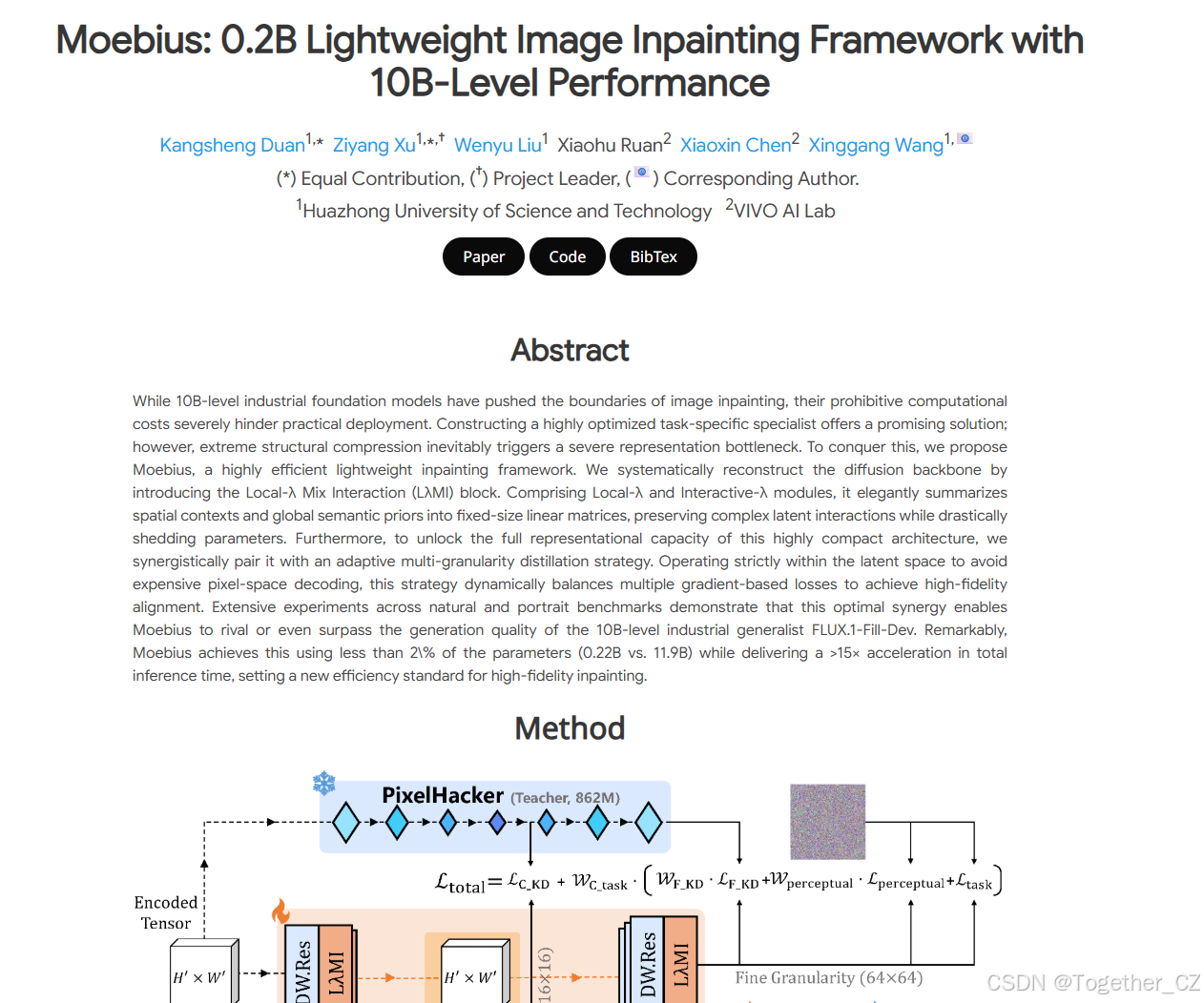 Moebius: 0.2B Lightweight Image Inpainting Framework with 10B-Level ...