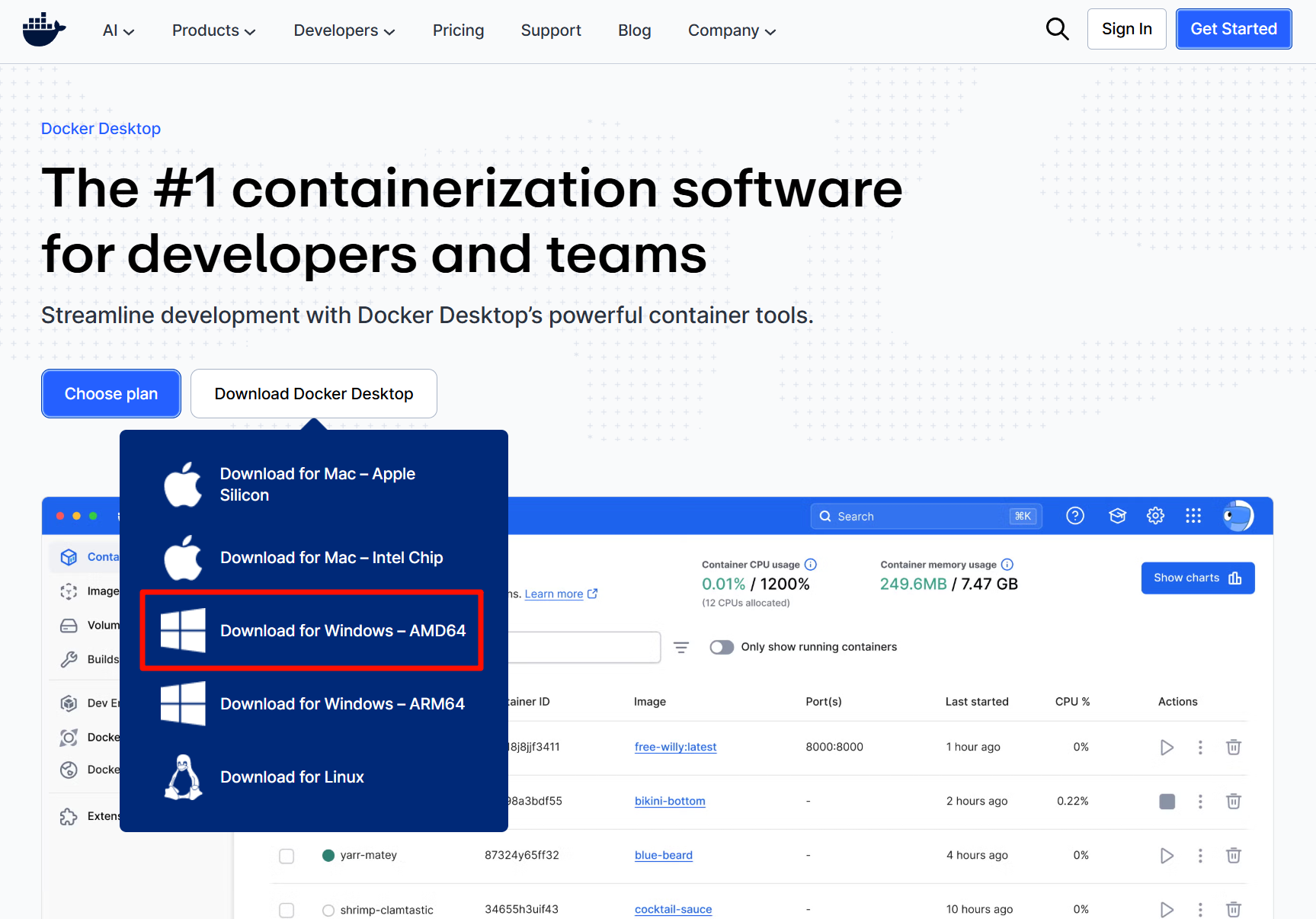 Docker-Desktop 官网