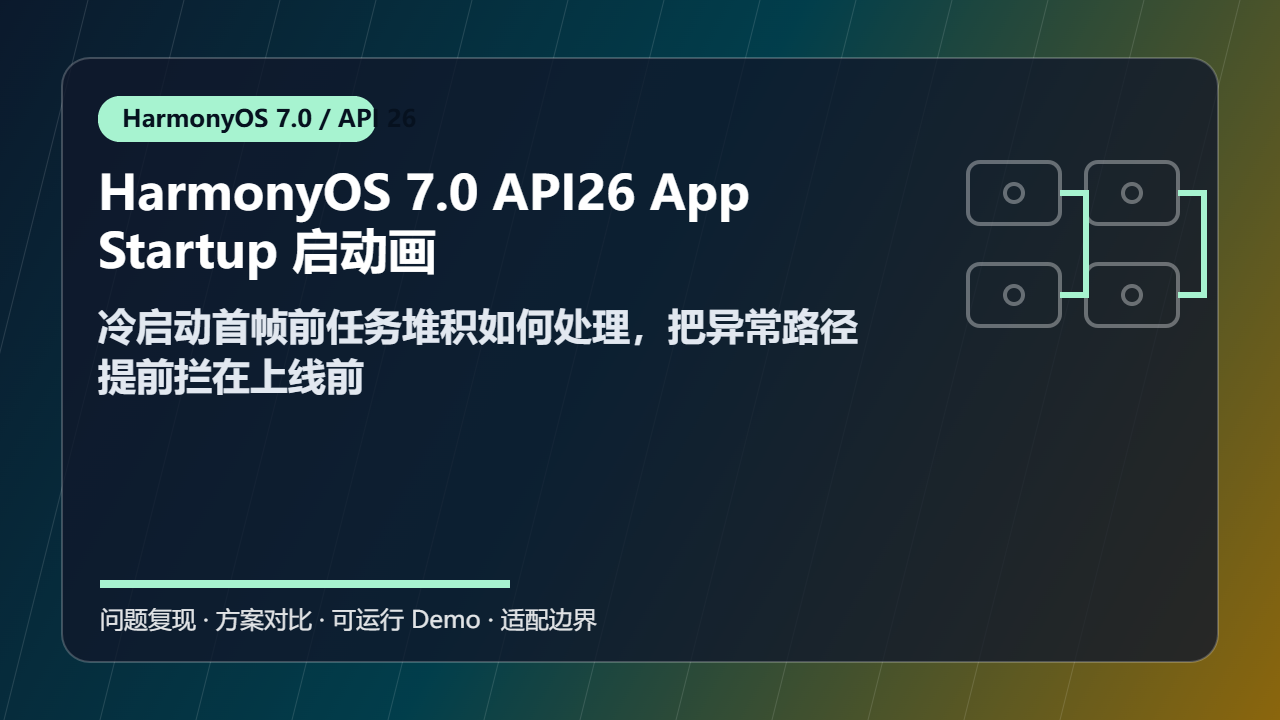 HarmonyOS 7.0 API26 AppStartup 启动画像 兼容适配:冷启动首帧前任务堆积如何处理,把异常路径提前拦在上线前