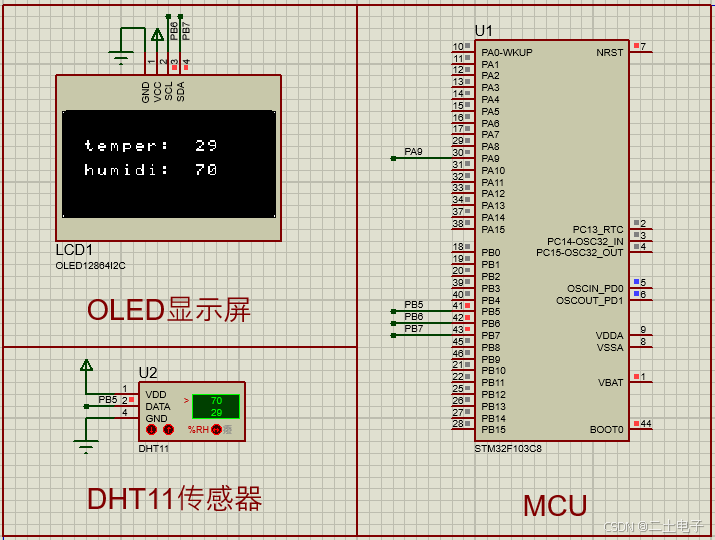 DHT11仿真效果