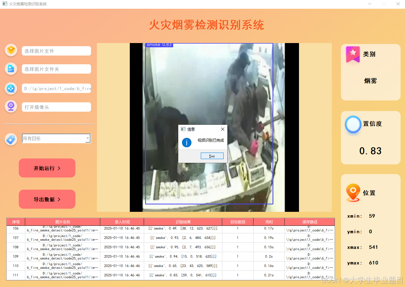 毕业项目推荐:基于yolov8/yolov5/yolo11的火灾烟雾检测识别系统(python+卷积神经网络)_基于树莓派和深度学习 ...