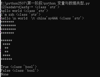 python的变量及数据类型转换