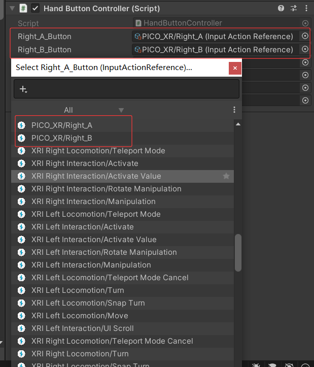 Unity中PICO按键事件绑定_unity3d pico 使用inputactionreference触发动作