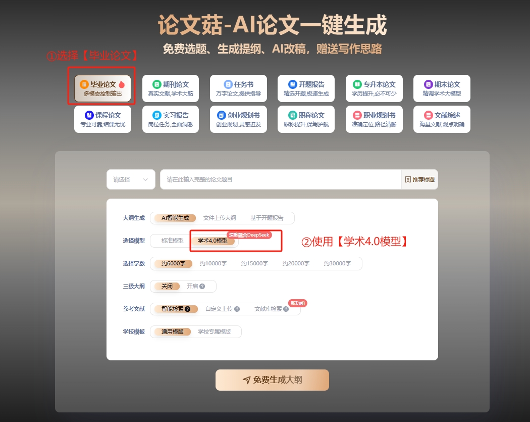 论文菇AI 学术4.0模型