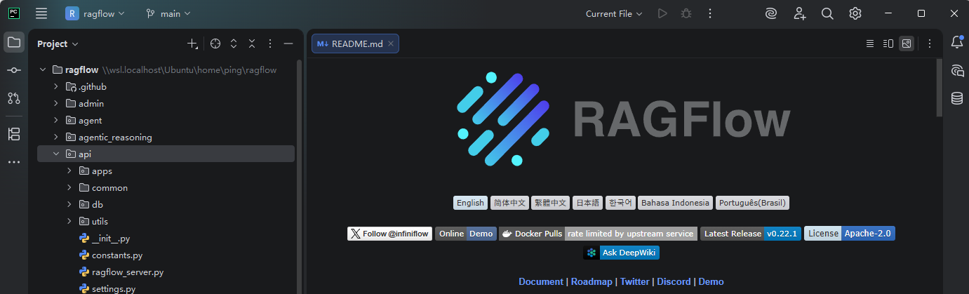 pycharm-show-ragflow