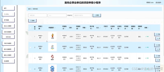 图5-12项目申报管理界面图