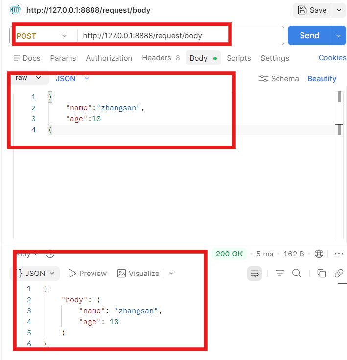 Request body parsing result