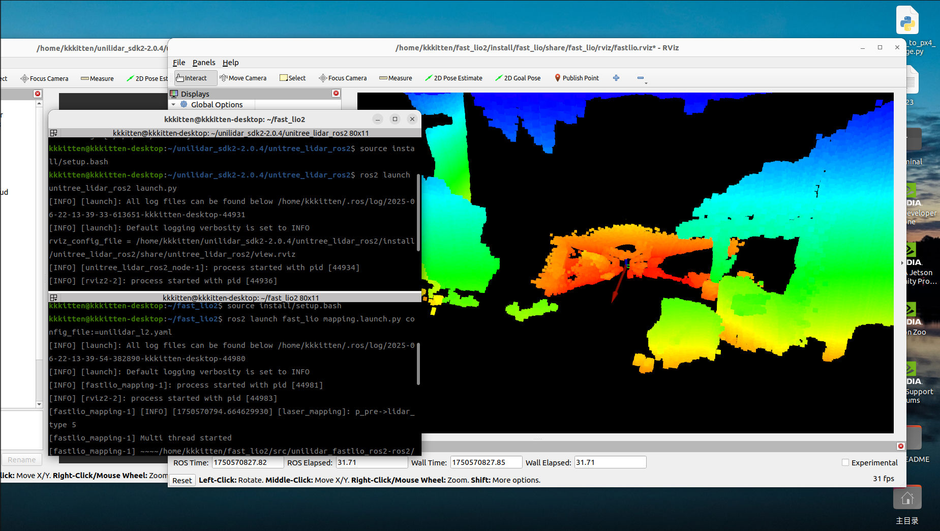 jetson orin nano+ubuntu22.04+ros2+宇树L2激光雷达+fastlio2实现px4定点模式_px4与jetson连接