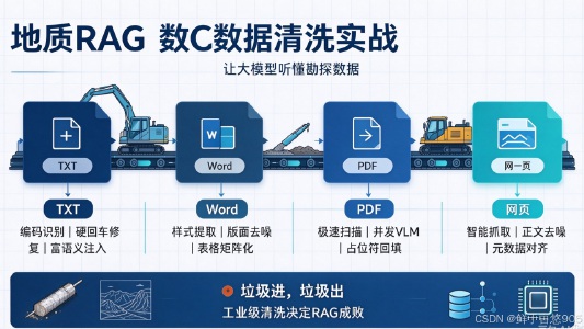 地质RAG实战:TXT/Word/PDF/网页四类文档清洗全流水线封面图