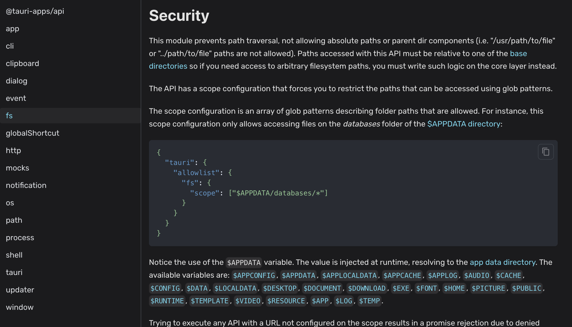 Tauri APPCONFIG APPDATA APPLOCALDATA APPCACHE APPLOG AUDIO Tauri APPCONFIG APPDATA APPLOCALDATA APPCACHE APPLOG AUDIO