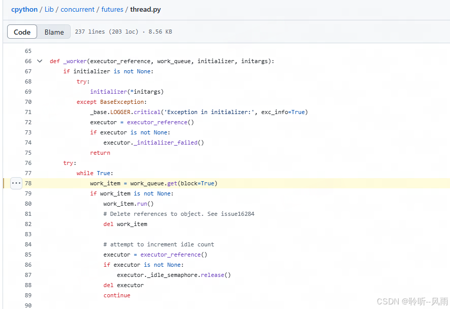 py-spy分析性能发现_worker (concurrent/futures/thread.py:78)占用很高_py-spy idle ...