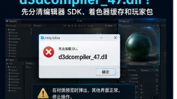 Unity 材质预览才弹 d3dcompiler_47.dll?先分清编辑器 SDK、着色器缓存和玩家包封面图