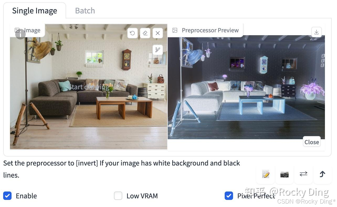 ControlNet mlsd_invert预处理效果
