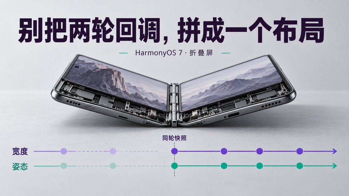 HarmonyOS 7 折叠屏布局恢复：宽度和设备姿态分开回调，怎样避免读到半更新状态