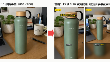 只用 1 张随手拍,在 Claude Code 里做出 15 秒抖音带货视频(配音 + 字幕花字 + BGM,本地出片)封面图