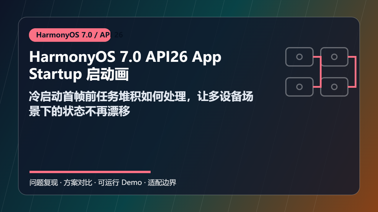 HarmonyOS 7.0 API26 AppStartup 启动画像 边界处理：冷启动首帧前任务堆积如何处理，让多设备场景下的状态不再漂移