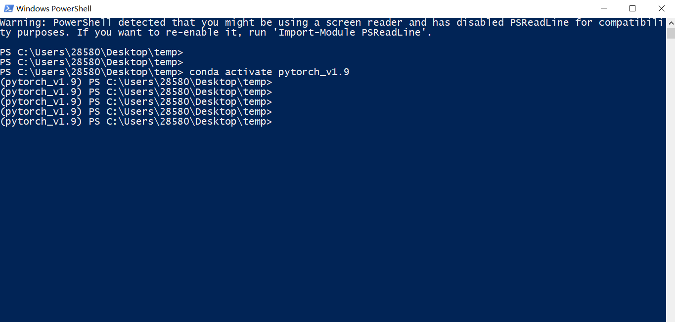 激活 pytorch_v1.9