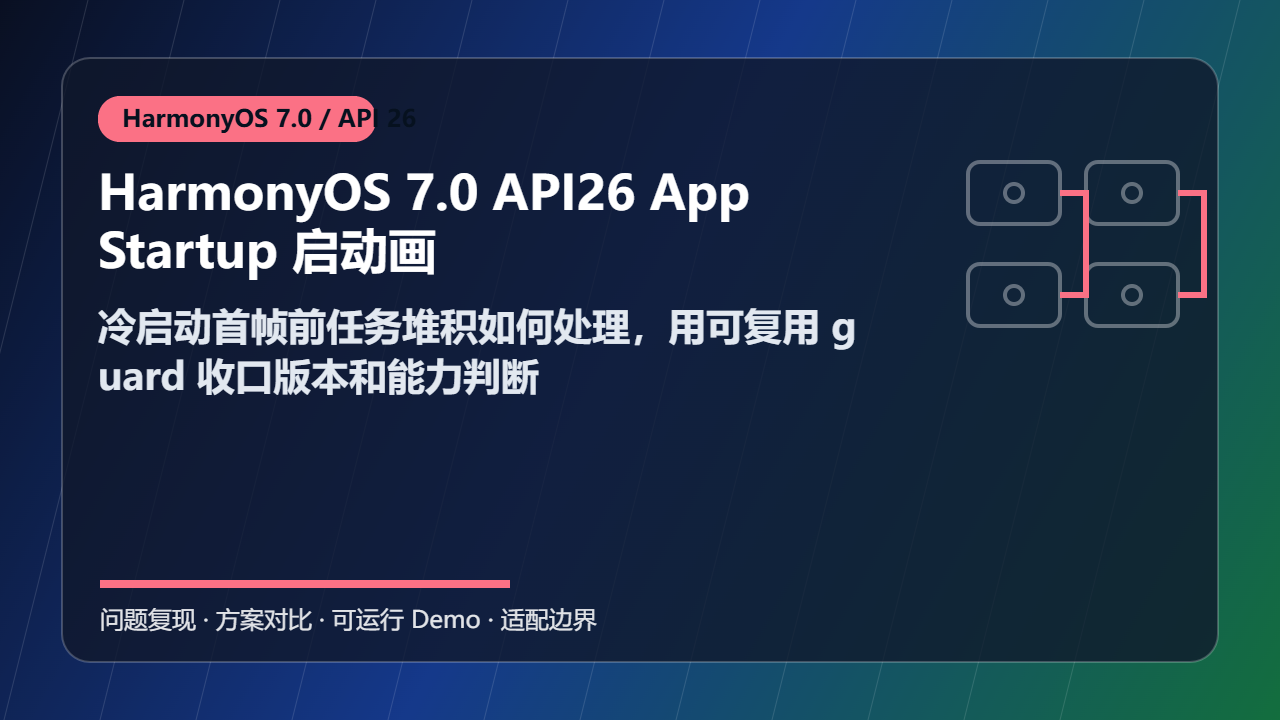 HarmonyOS 7.0 API26 AppStartup 启动画像 代码实战:冷启动首帧前任务堆积如何处理,用可复用 guard 收口版本和能力判断