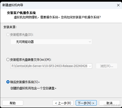 Vmware安装麒麟kylin linux v10服务器_银河麒麟v10镜像iso下载