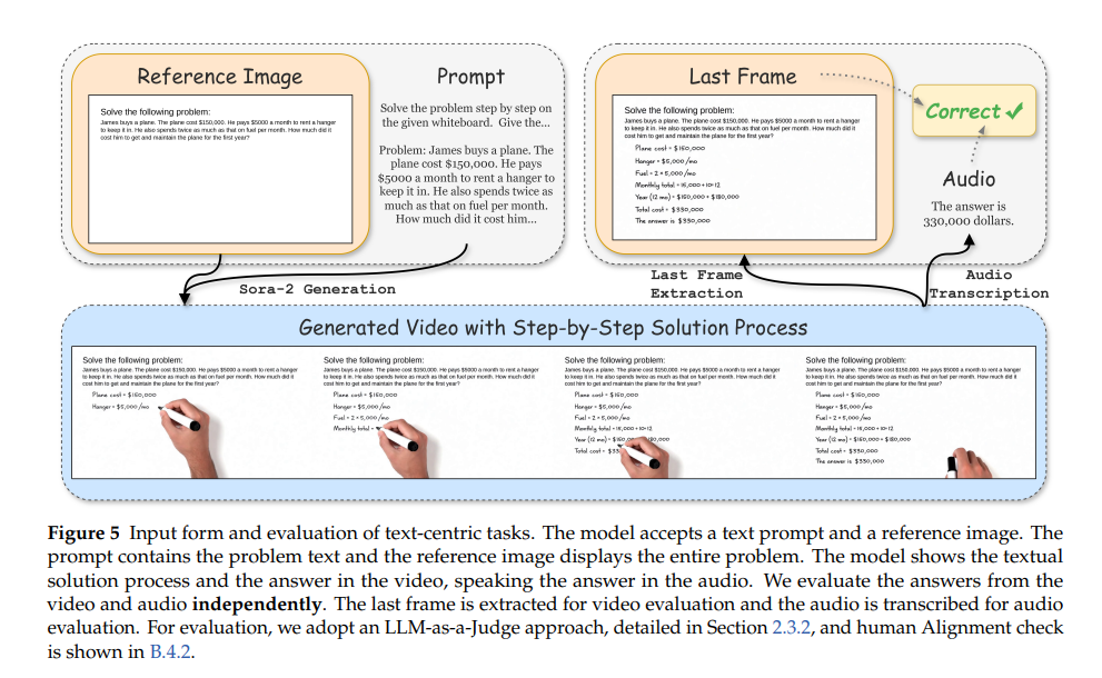 Input form and evaluation of text-centric tasks.