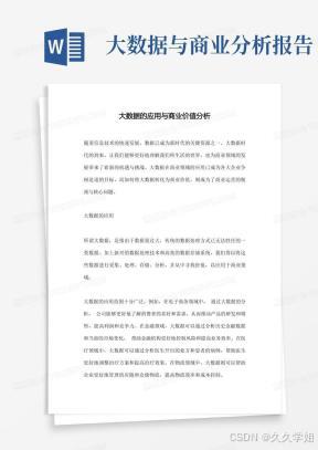 大数据的应用与商业价值分析