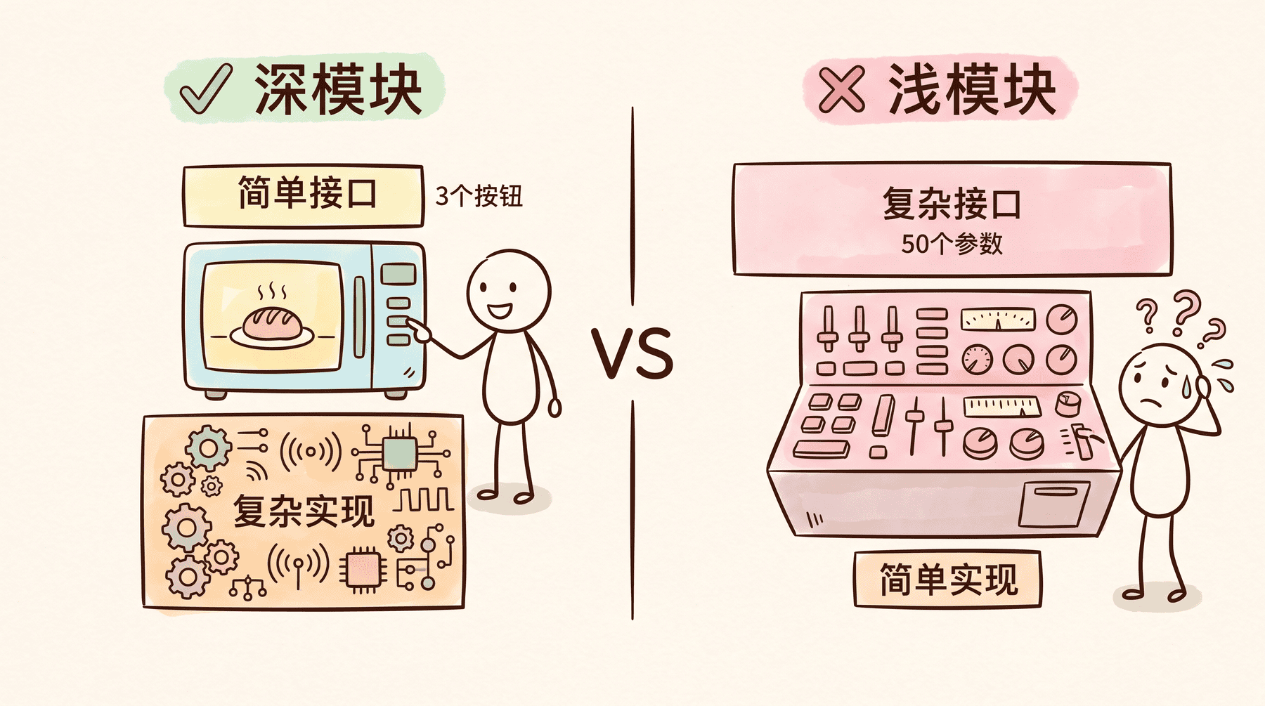 深模块和浅模块（微波炉比喻）