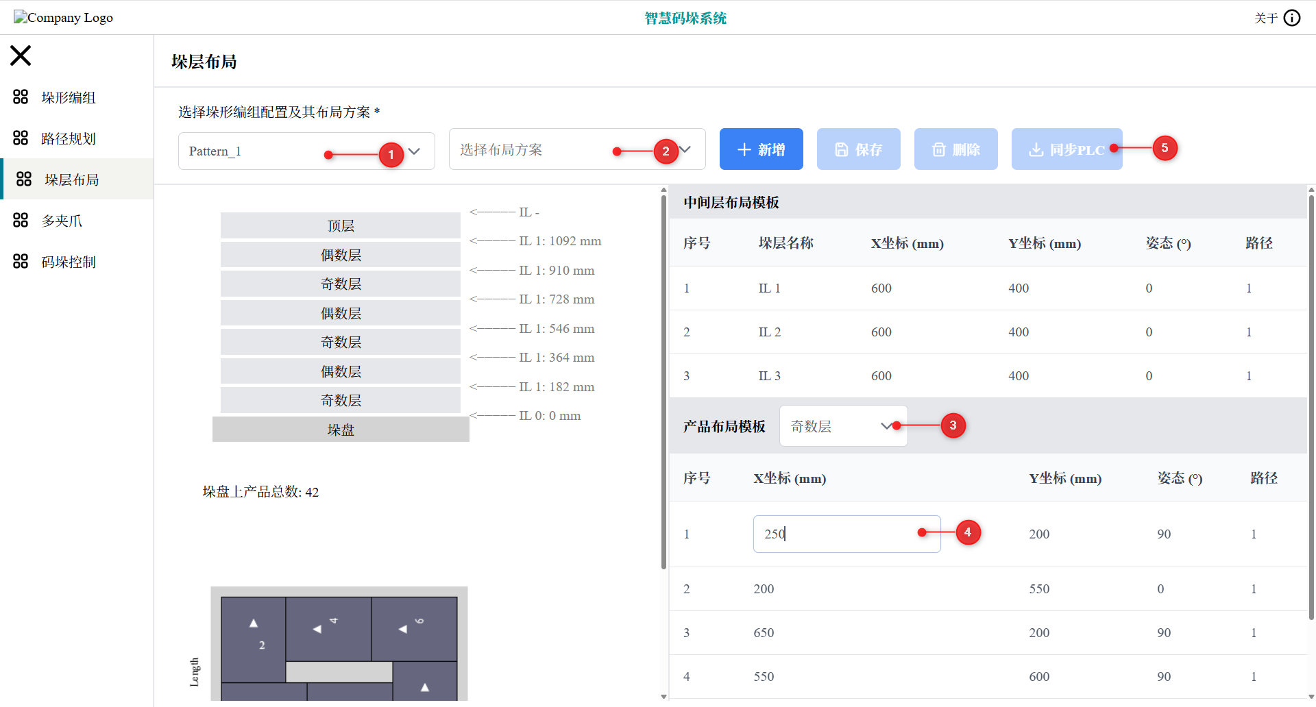 自定义垛层布局