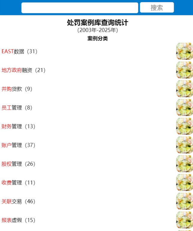 处罚分类列表查询