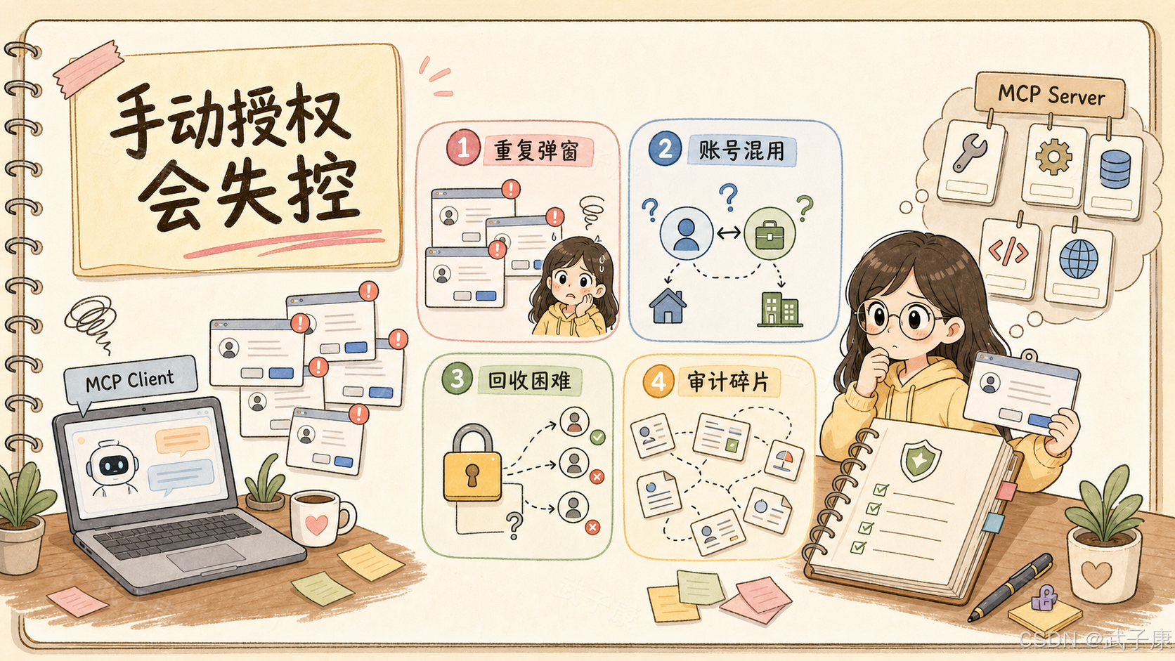 手动授权会失控 插画