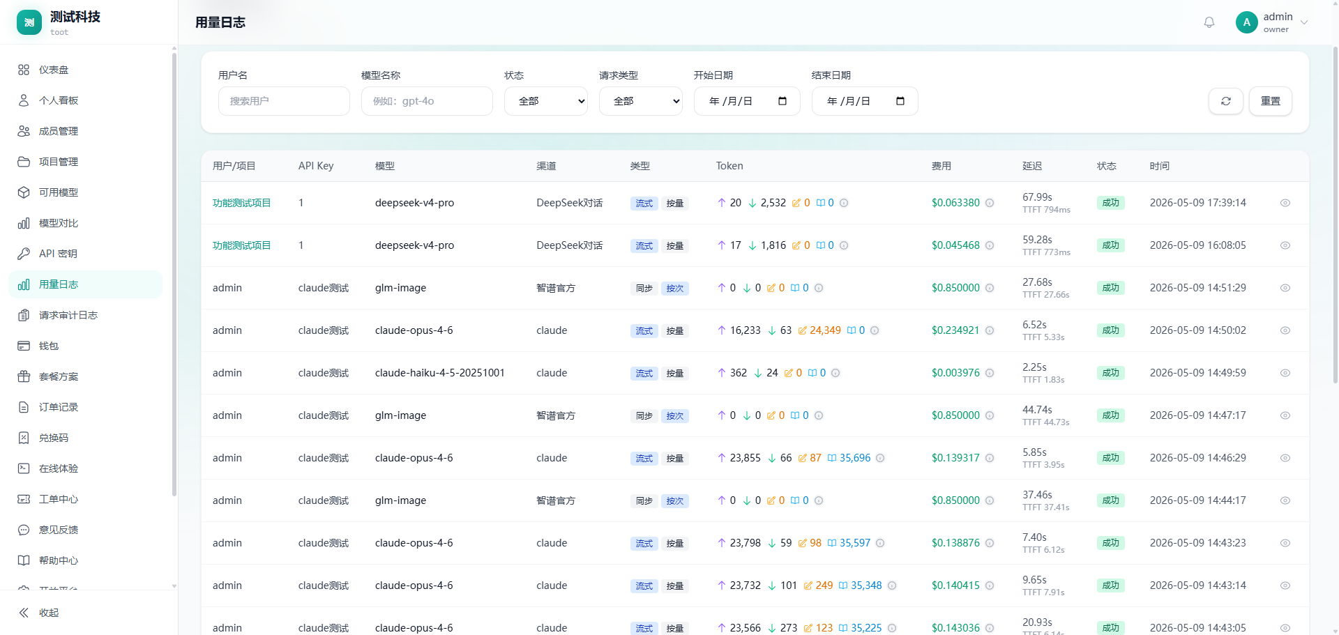 用户端费用