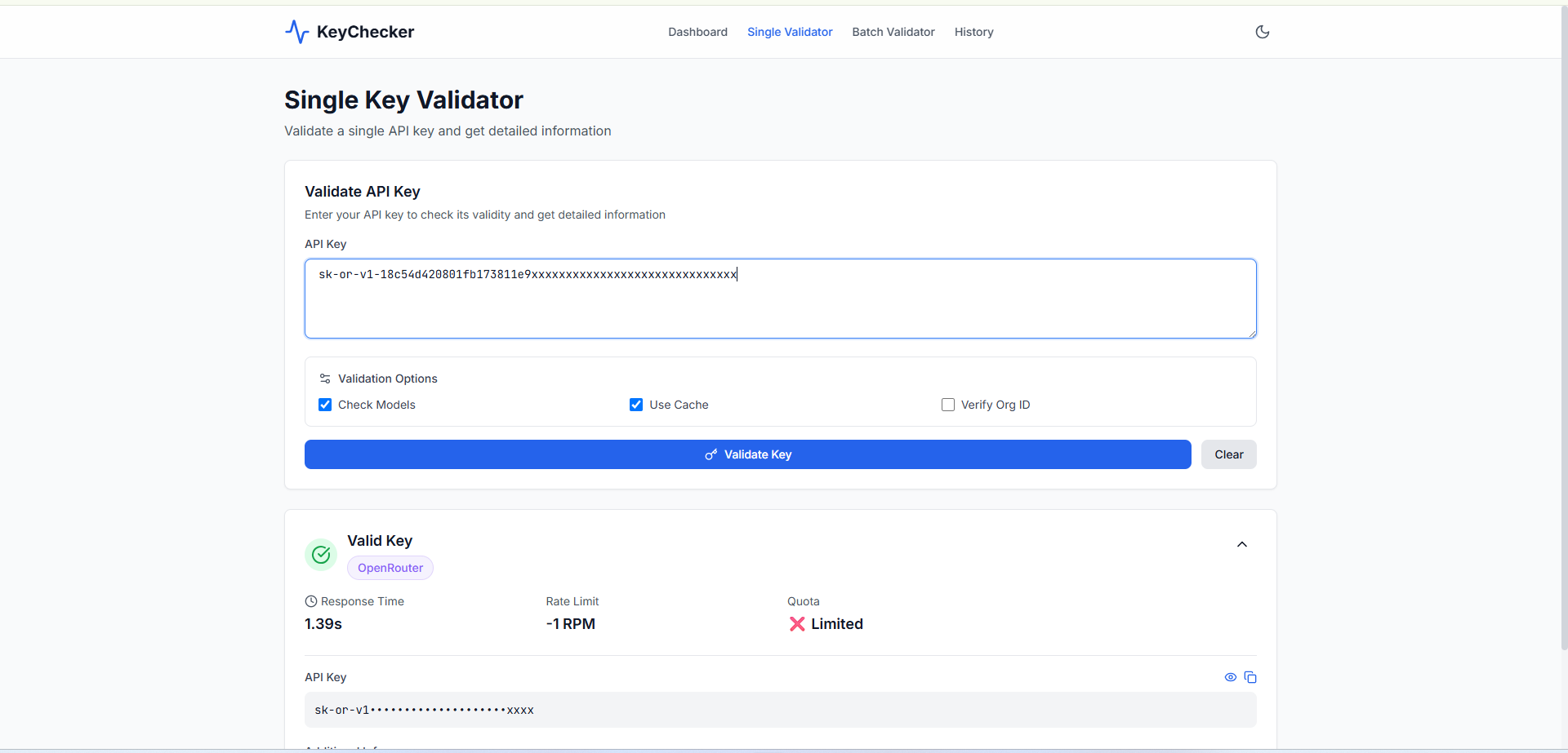 AI 平台API Keys 有效检验平台_apikey验证平台-CSDN博客