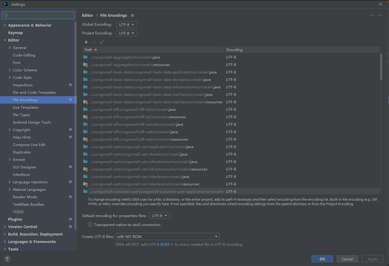 File Encodings设置为utf-8编码